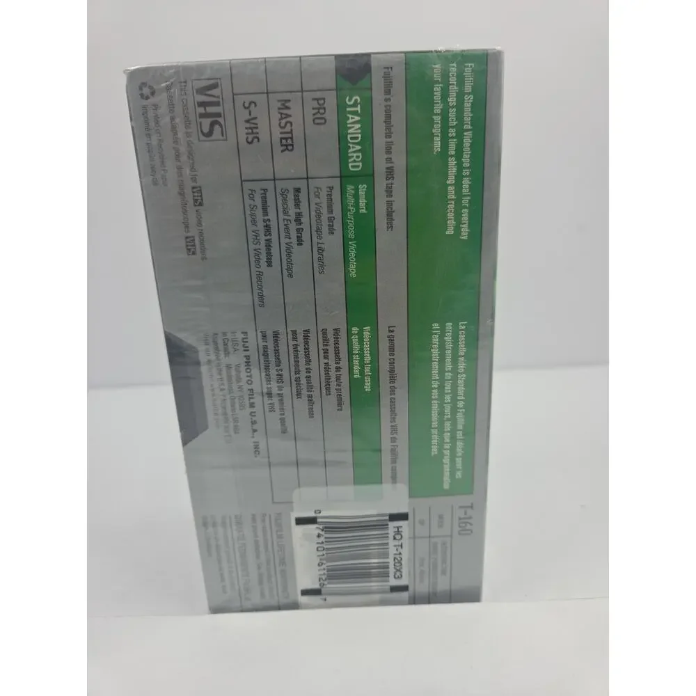Fujifilm T-120 High Quality VHS Blank Video Tapes NEW Sealed Lot of 3 Pack